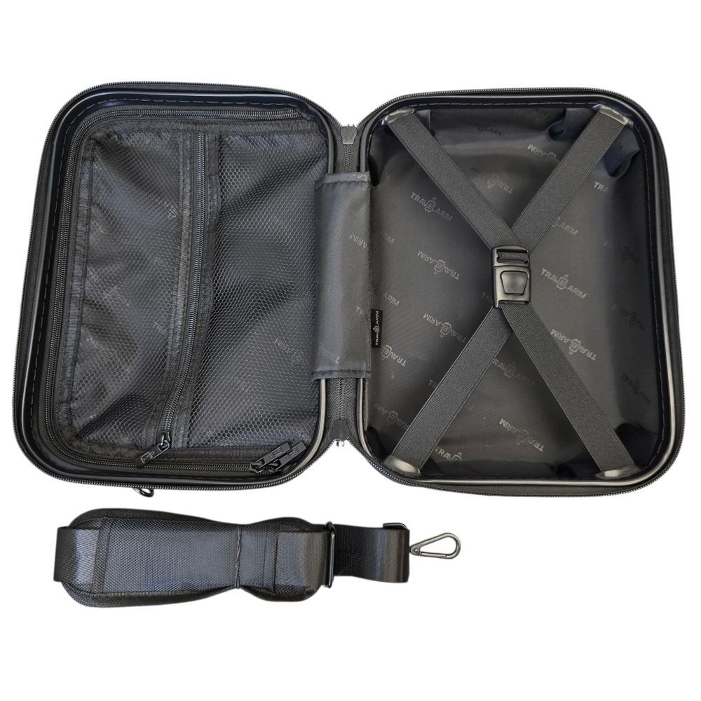 Travelarim Travel Heavy Duty Cosmetic Black Carry Case Zip Shoulder Strap - Picture 8 of 16
